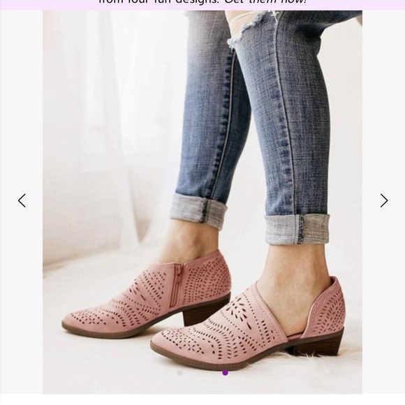 Shoes - Pink perforated cut out bootie size 43